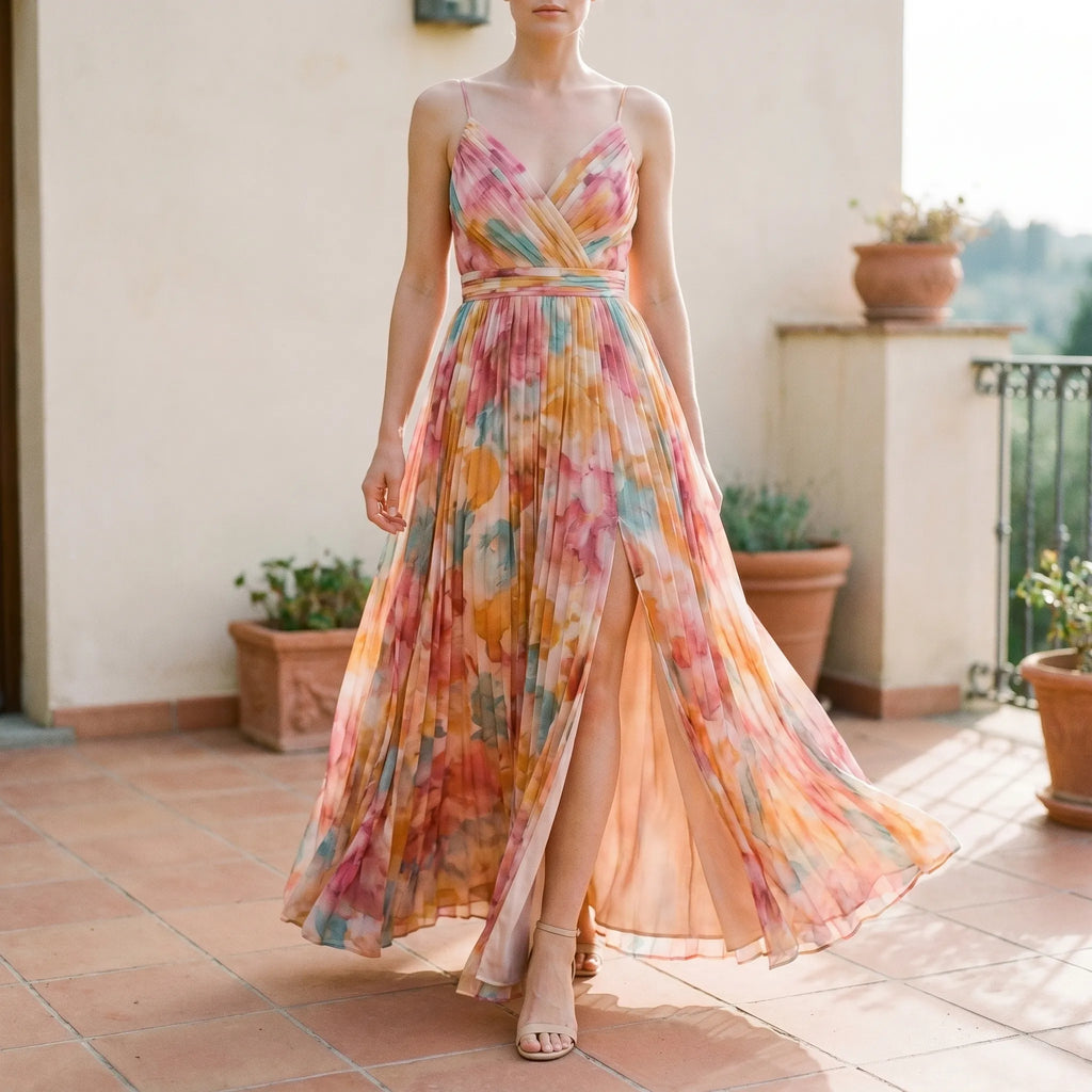 Aquarelia™ - Watercolour Print Maxi Dress