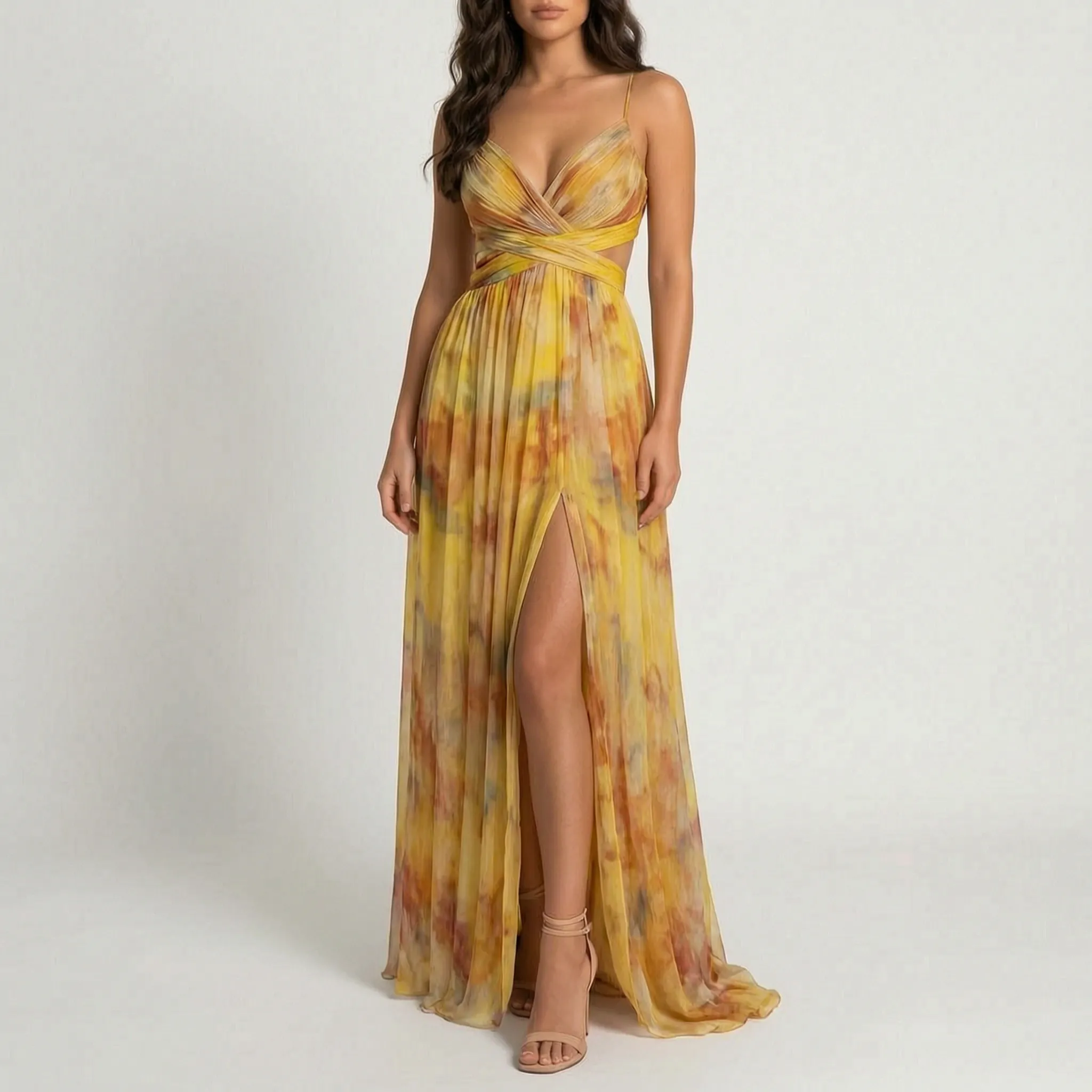Aquarelia™ - Watercolour Print Maxi Dress