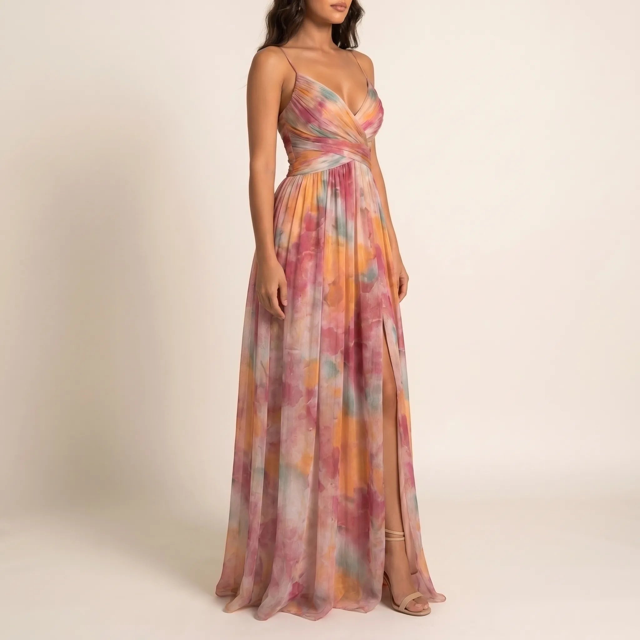 Aquarelia™ - Watercolour Print Maxi Dress