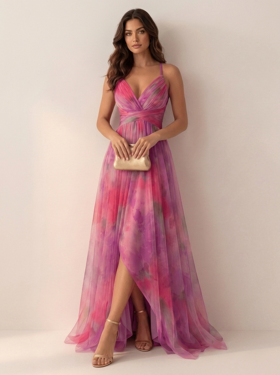 Aquarelia™ - Watercolour Print Maxi Dress
