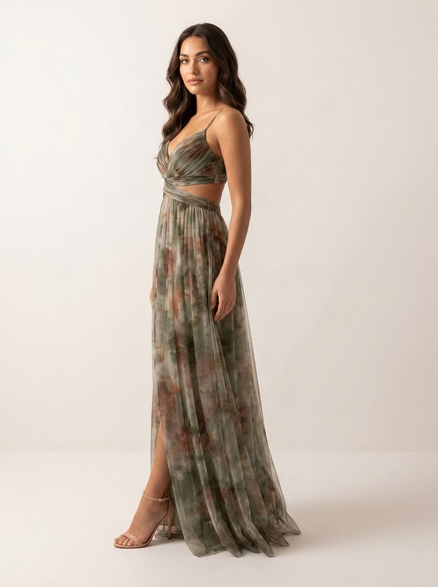 Aquarelia™ - Watercolour Print Maxi Dress