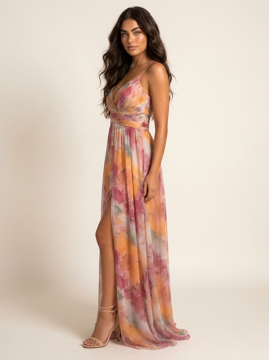 Aquarelia™ - Watercolour Print Maxi Dress