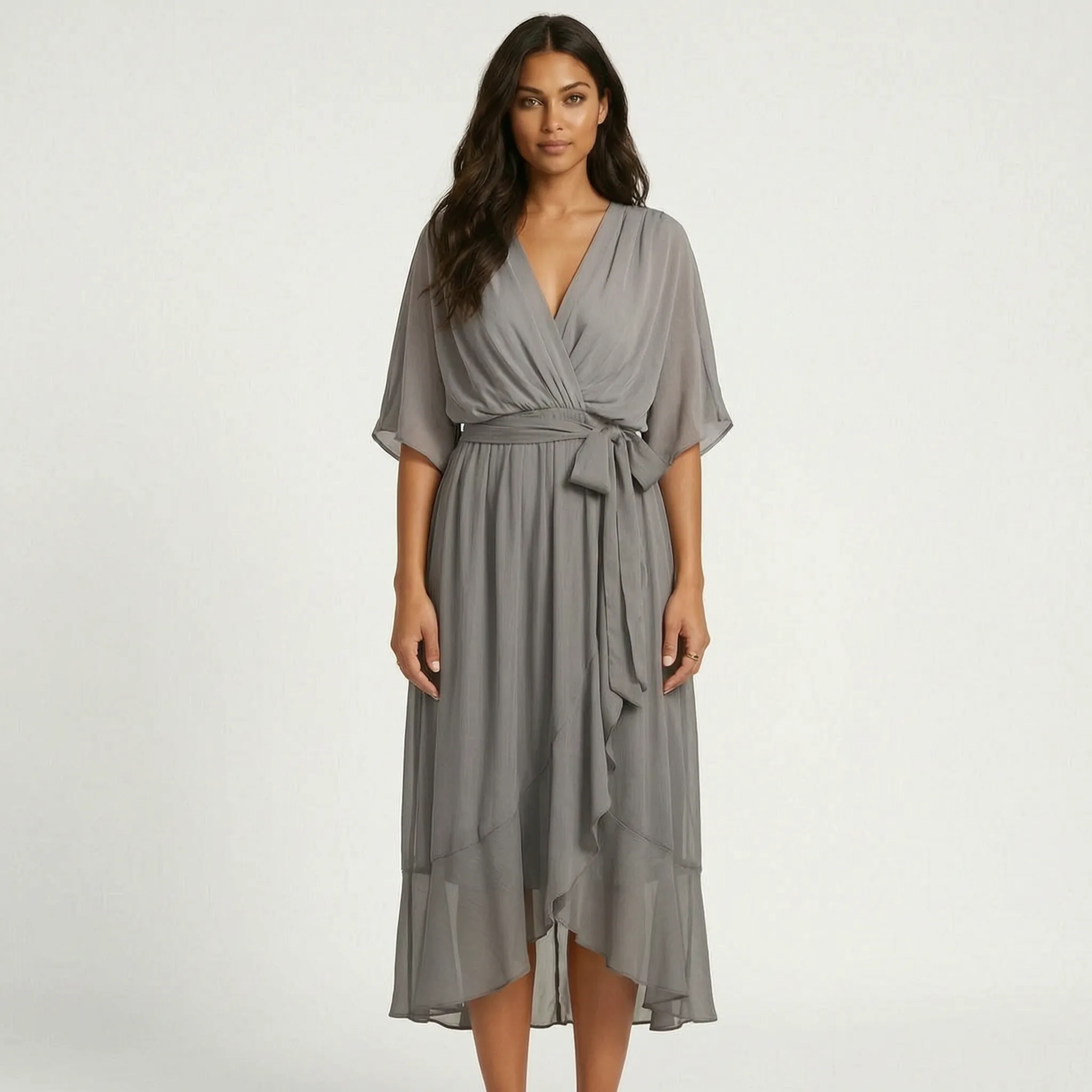 Avelina™ - Wrap Style Midi Dress