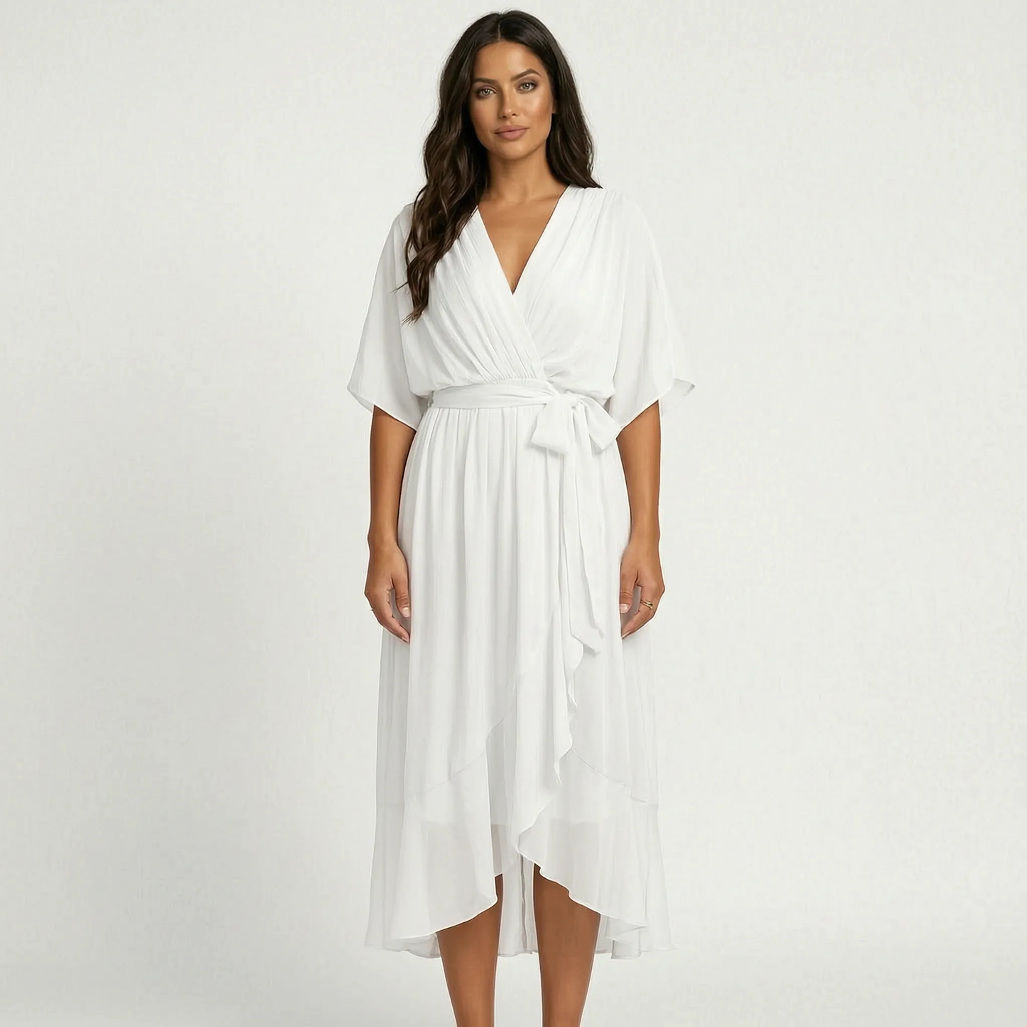 Avelina™ - Wrap Style Midi Dress