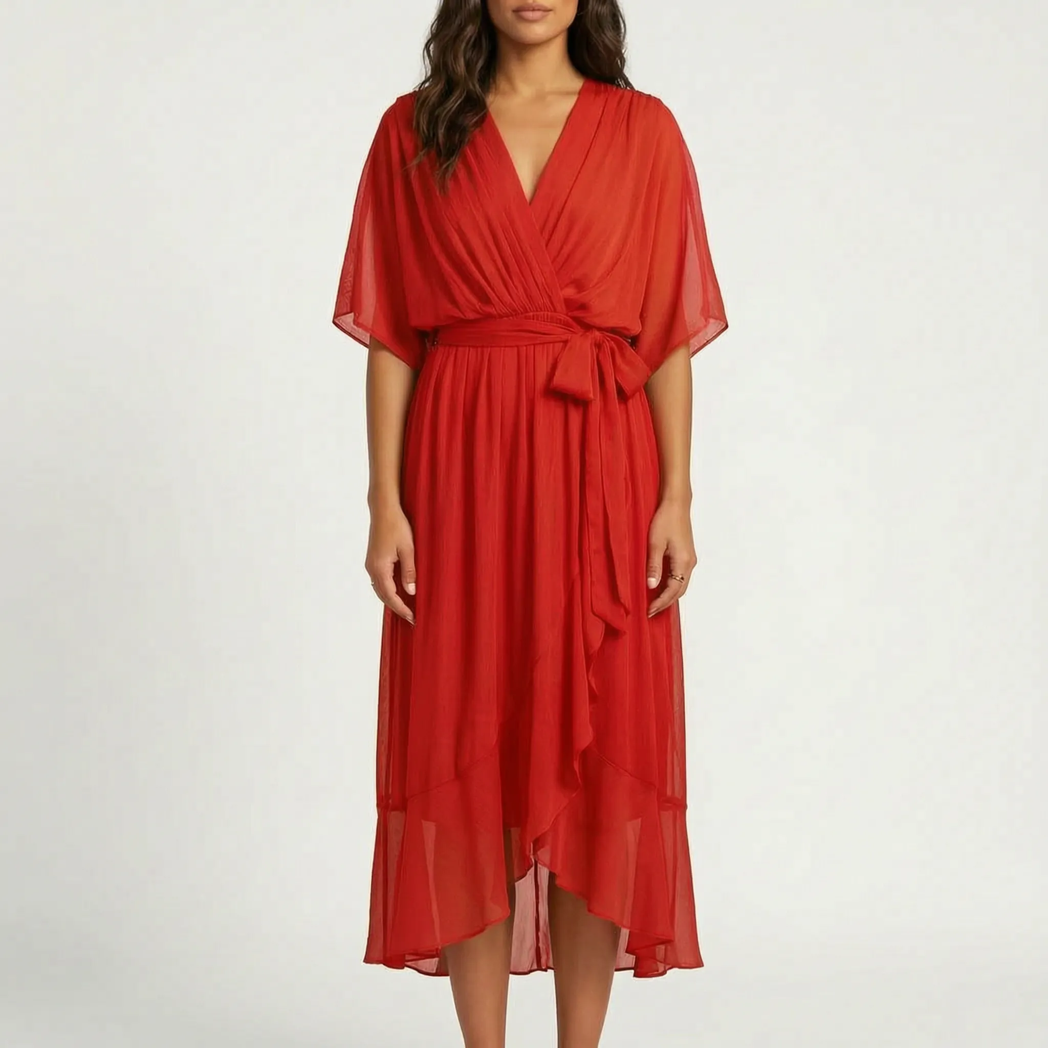 Avelina™ - Wrap Style Midi Dress