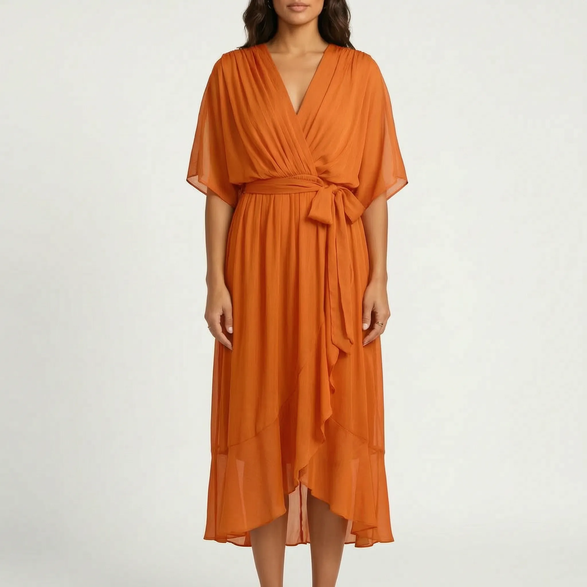 Avelina™ - Wrap Style Midi Dress