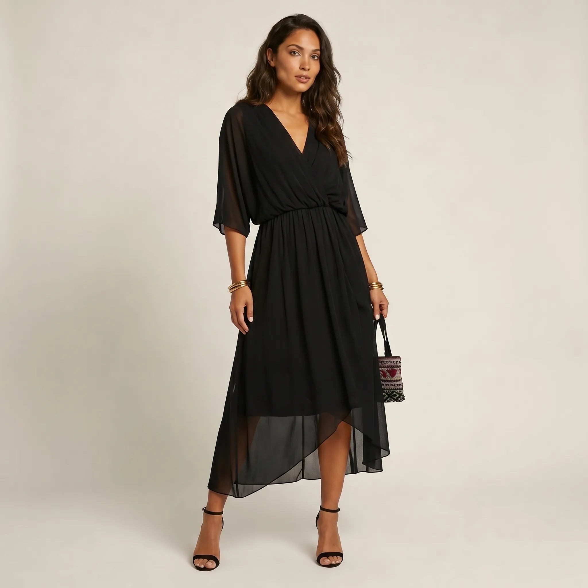 Avelina™ - Wrap Style Midi Dress