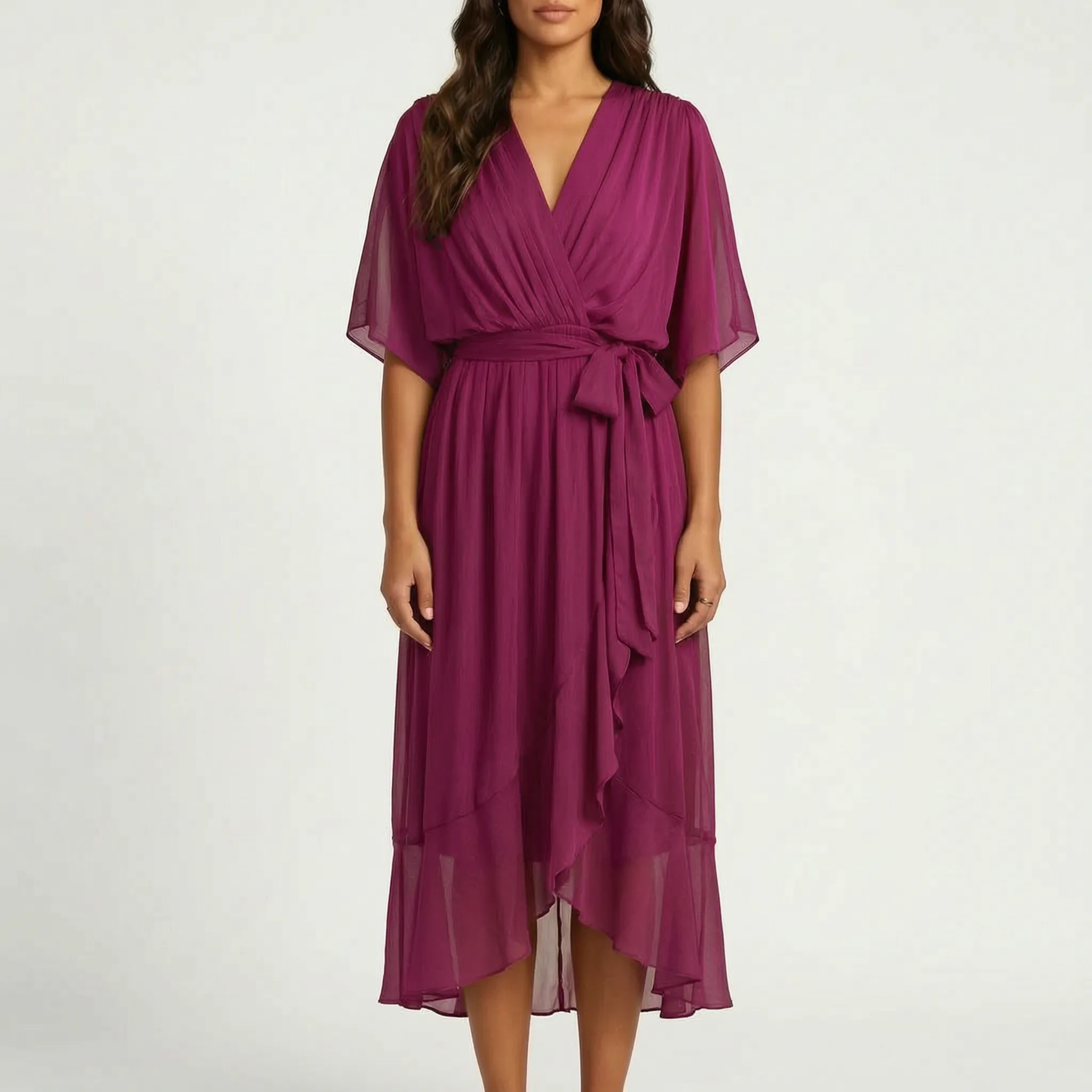 Avelina™ - Wrap Style Midi Dress