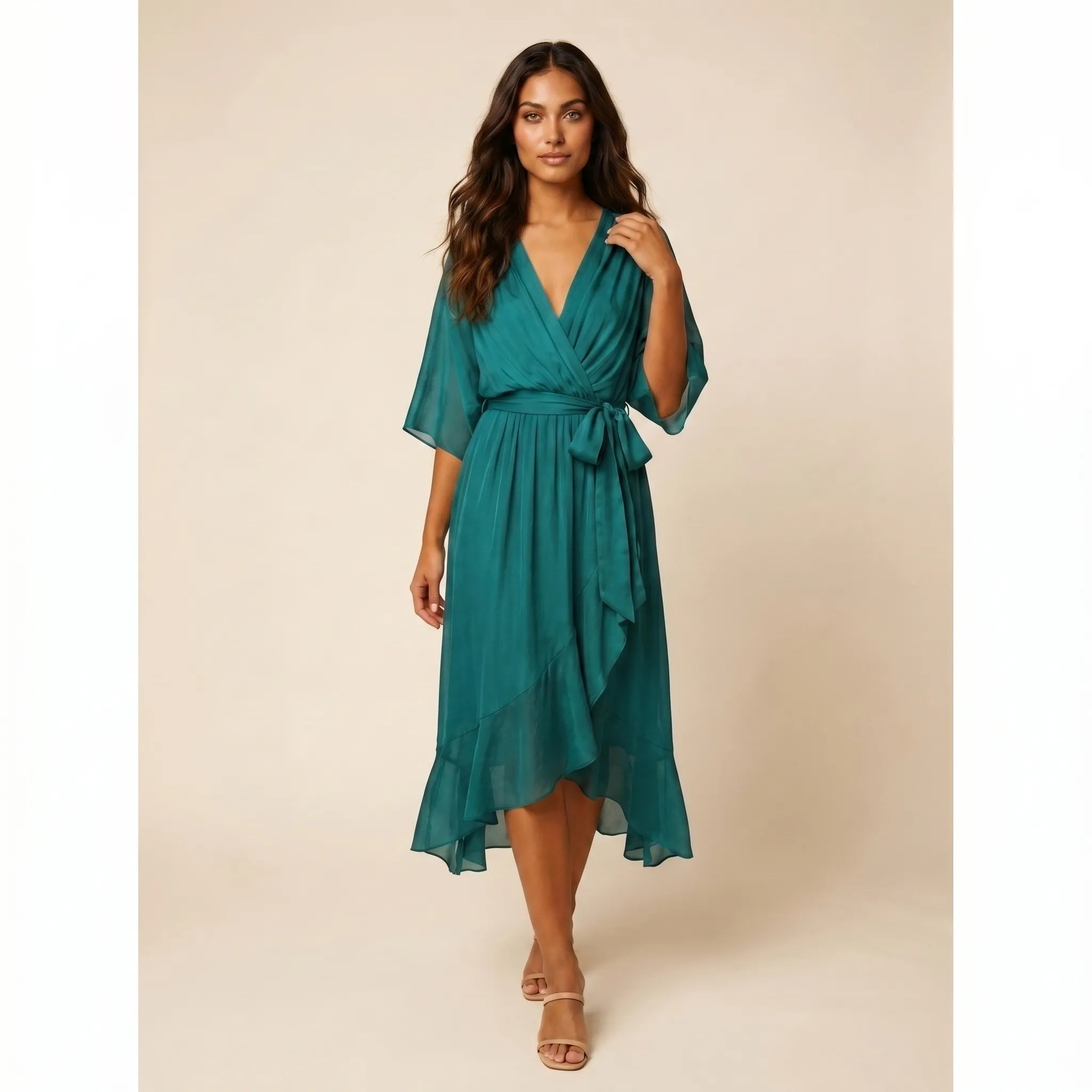 Avelina™ - Wrap Style Midi Dress