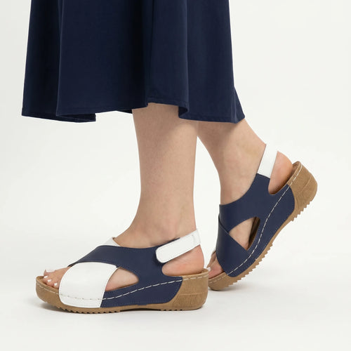 Avelis™ - Wide Strap Wedge Sandals