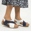 Avelis™ - Wide Strap Wedge Sandals