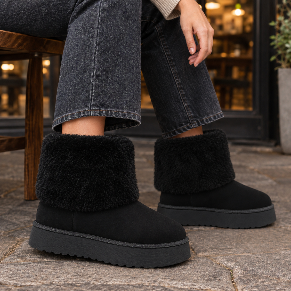 Margot™ | Women's Suede Platform Mini Boots Plush Cuff