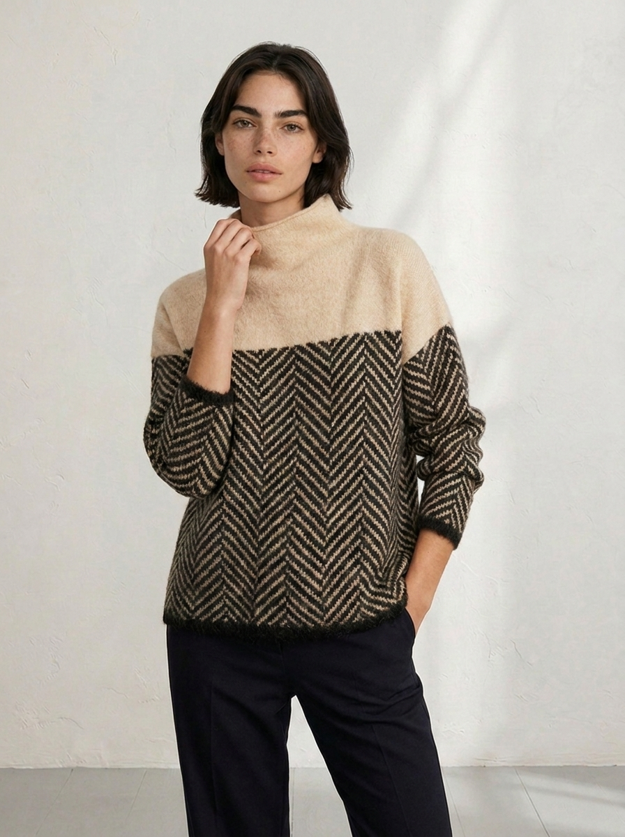 Seraphine™ | Herringbone Turtleneck Sweater