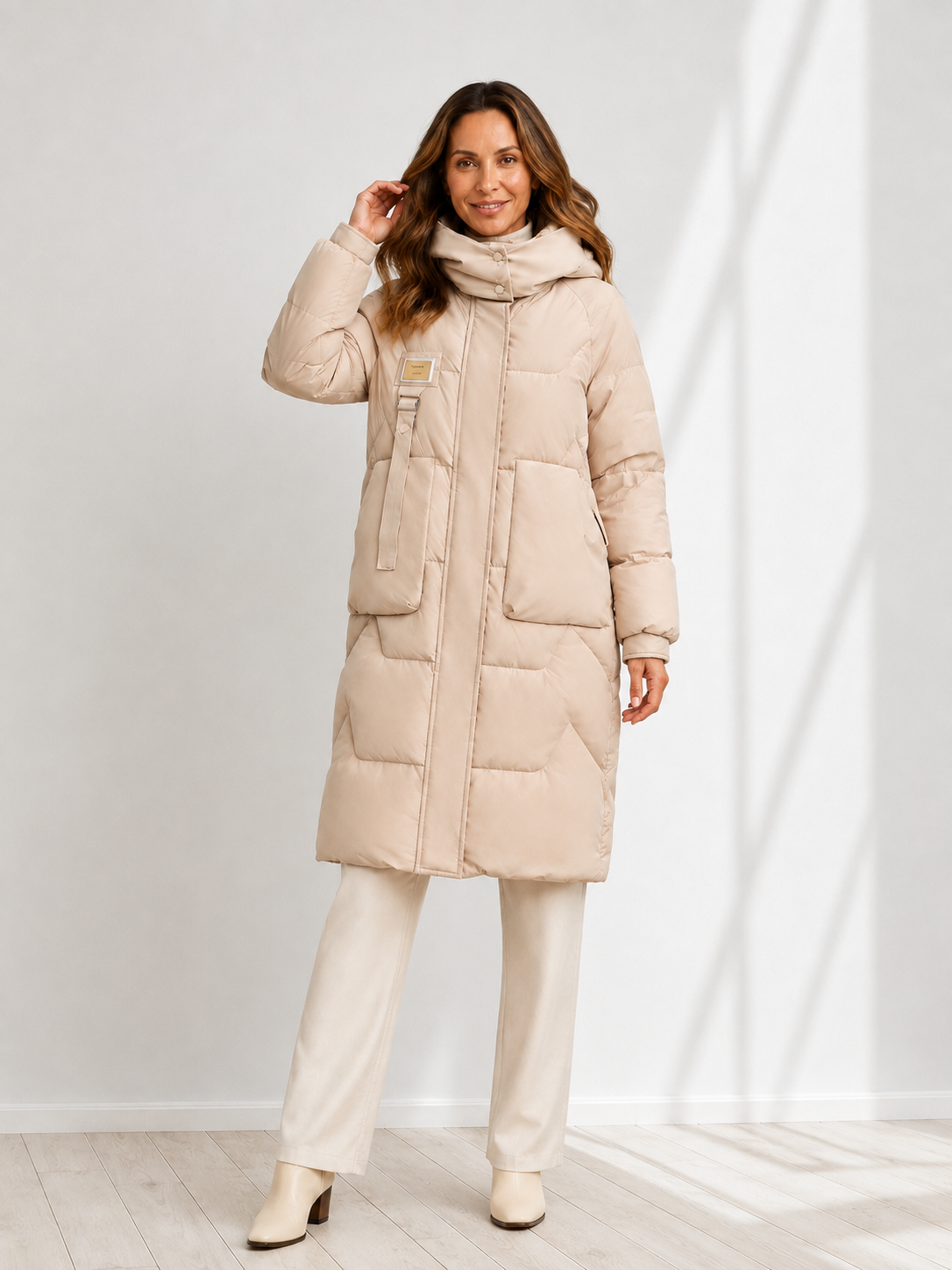 Elara™ | Long Hooded Puffer Coat