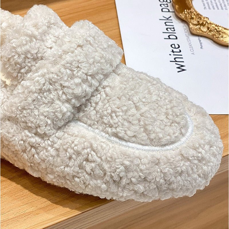Celestine™ | Women's Fleece Slip On Loafers Faux Fur