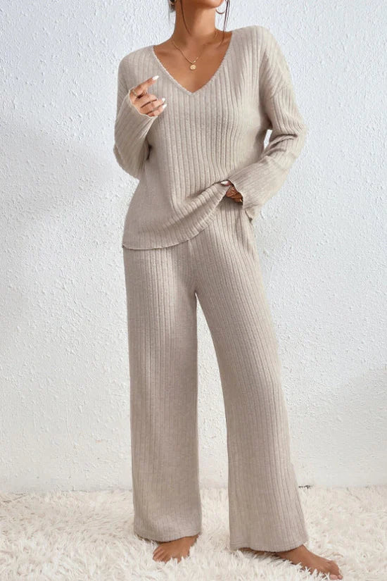 Rosalinde™ | Women's Knit Two Piece Set V Neck