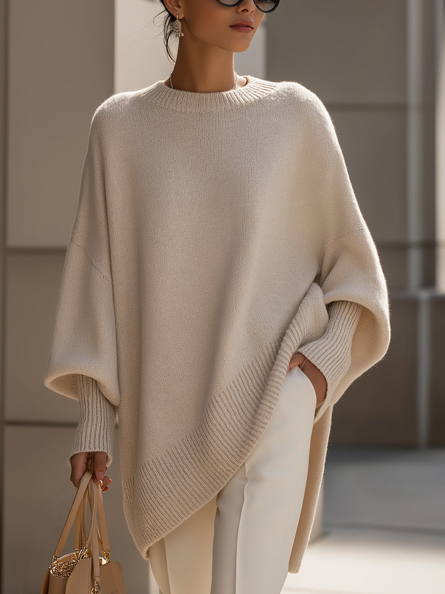 Genevieve™ | Women's Oversized Poncho Sweater Wool Blend