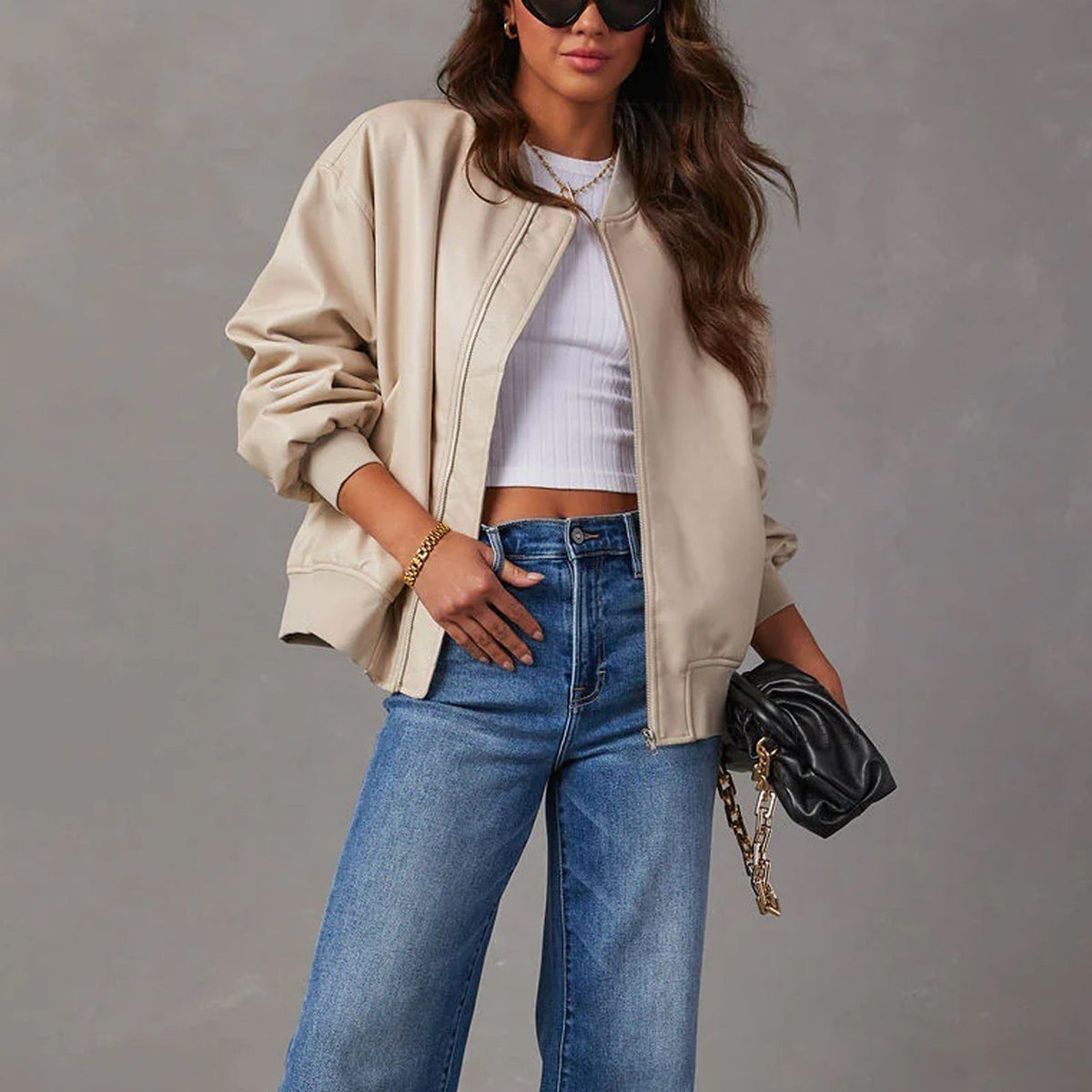Vivienne™ | Women's Bomber Jacket Faux Leather