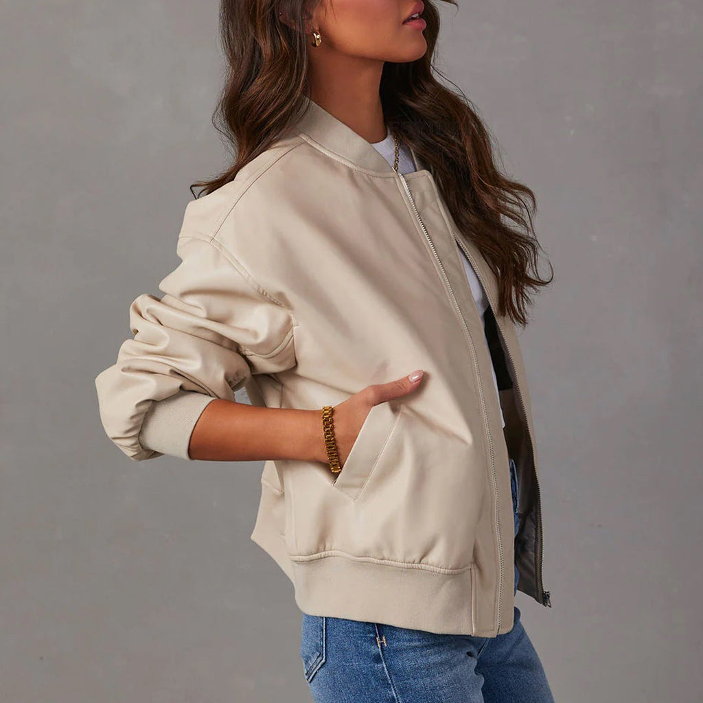 Vivienne™ | Women's Bomber Jacket Faux Leather