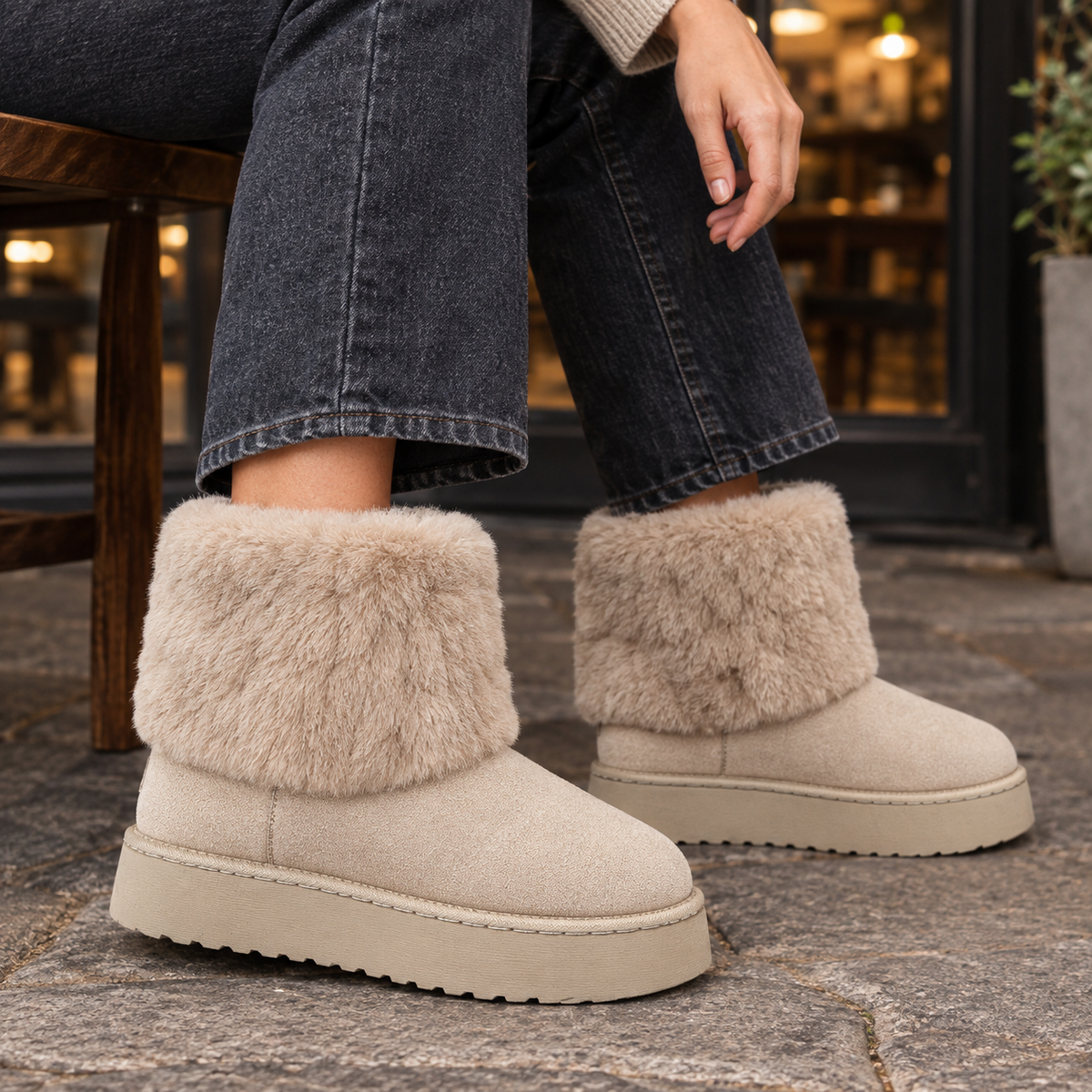 Margot™ | Women's Suede Platform Mini Boots Plush Cuff