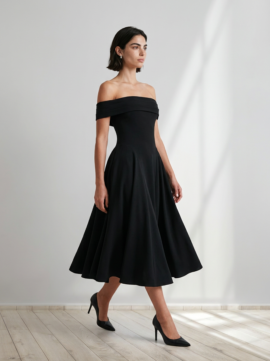 Lucia™ | Off-Shoulder Flare Dress