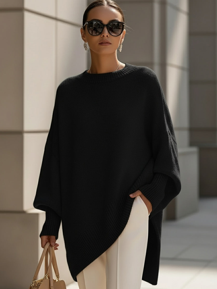 Genevieve™ | Women's Oversized Poncho Sweater Wool Blend