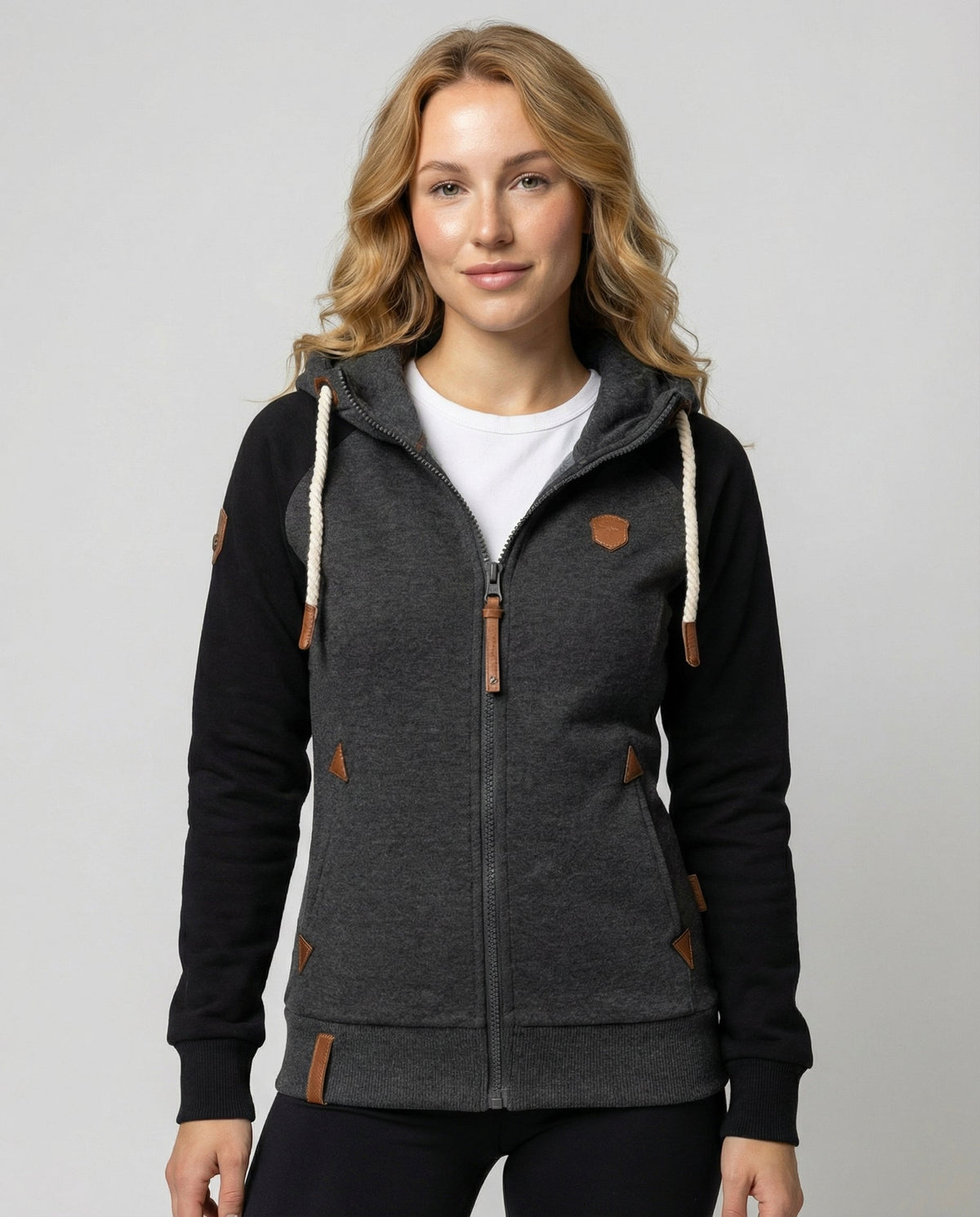 Henriette™ | Women's Zip Hoodie Color Block Fleece