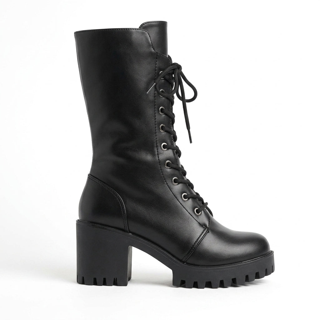 Verbena™ | Women’s Combat Boots Faux Leather Platform