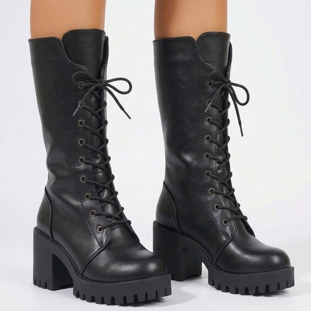 Verbena™ | Women’s Combat Boots Faux Leather Platform