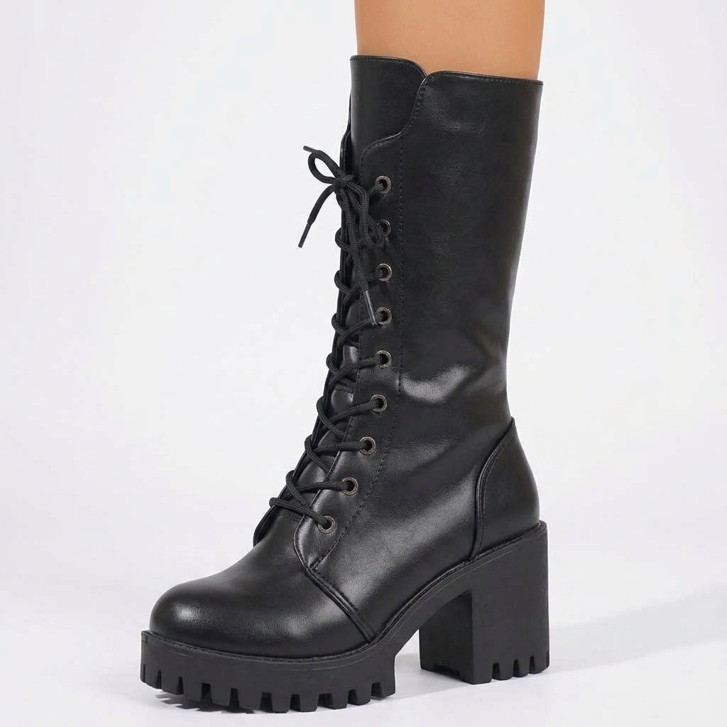 Verbena™ | Women’s Combat Boots Faux Leather Platform