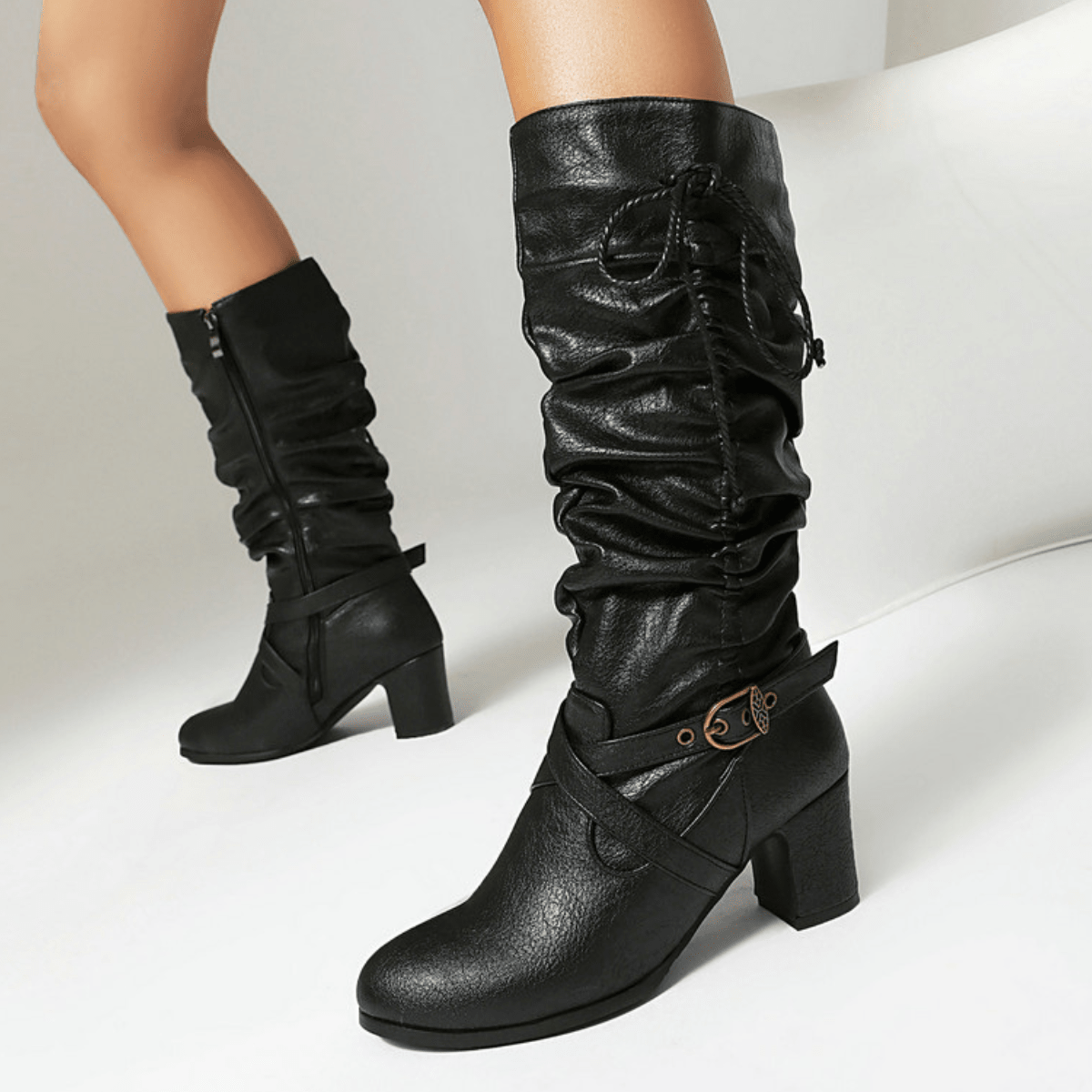Evadne™ | Women’s Knee High Boots Faux Leather