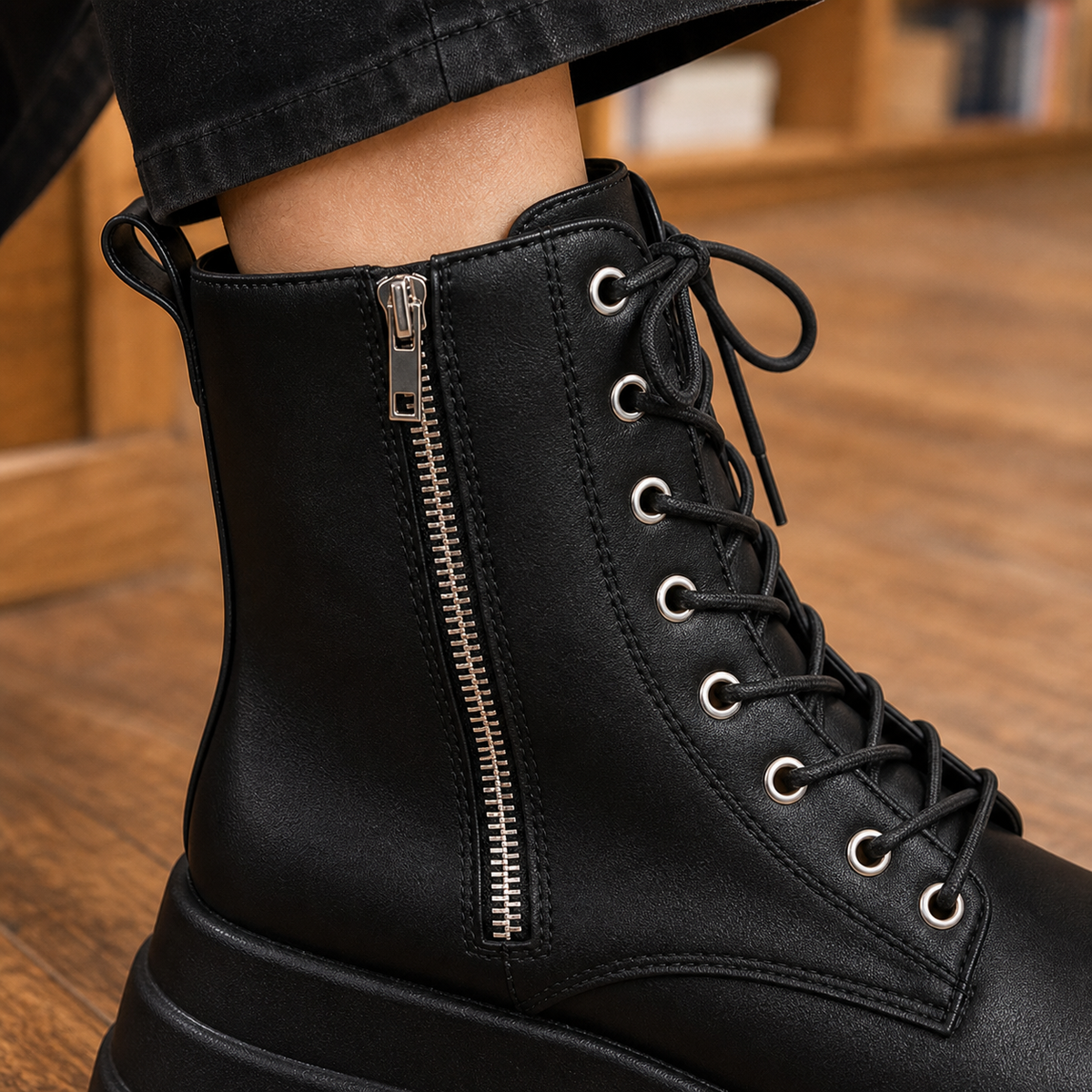 Octavia™ | Women's Faux Leather Platform Combat Boots