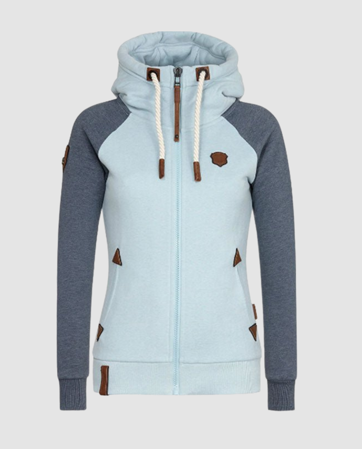 Henriette™ | Women's Zip Hoodie Color Block Fleece
