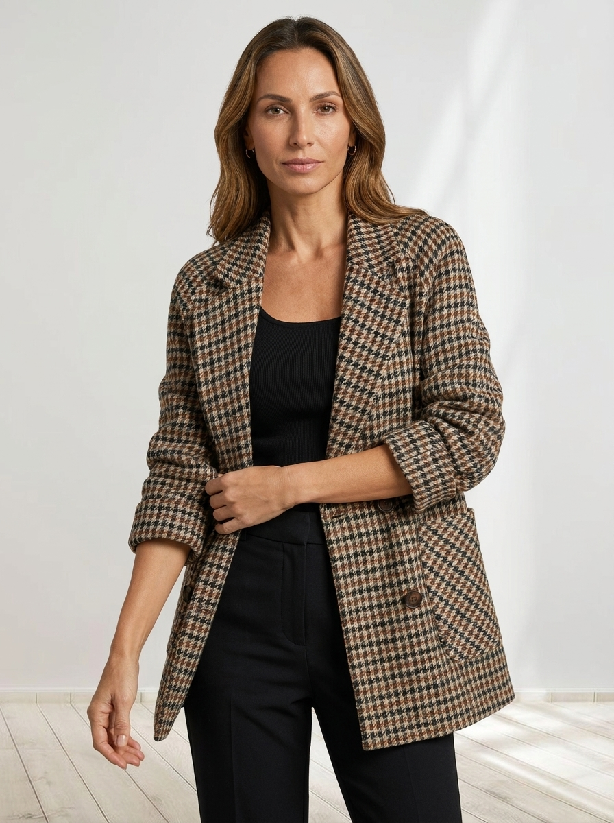 Celeste™ | Checked Long Blazer