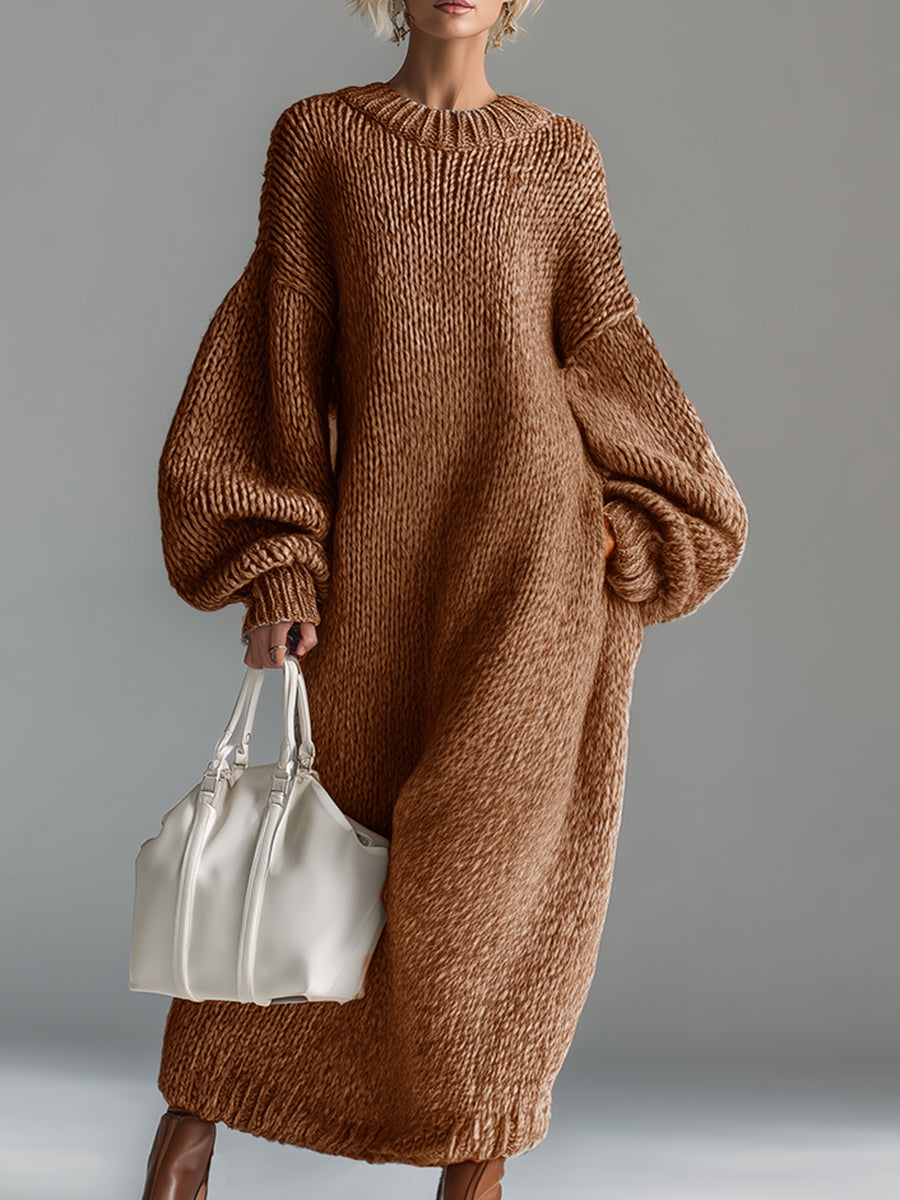 Tabitha™ | Women's Chunky Knit Sweater Maxi Dress