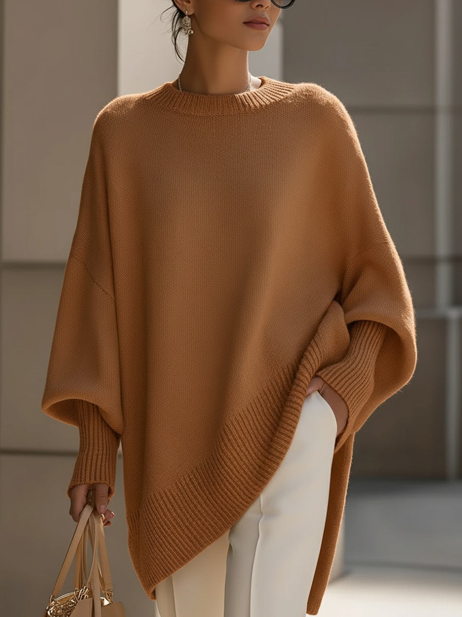 Genevieve™ | Women's Oversized Poncho Sweater Wool Blend