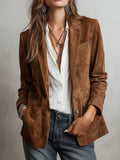 Gwendolyn™ | Women’s Blazer Faux Suede Button Front