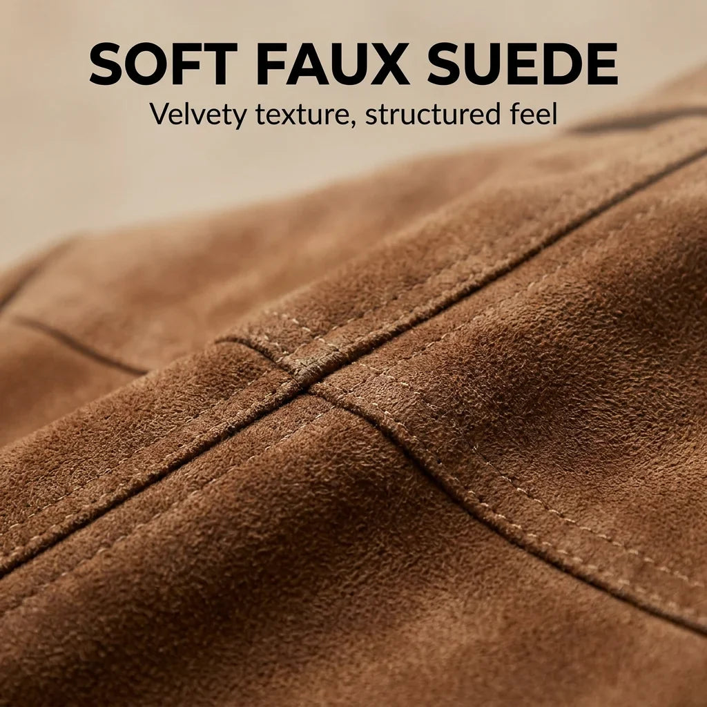 Gwendolyn™ | Women’s Blazer Faux Suede Button Front