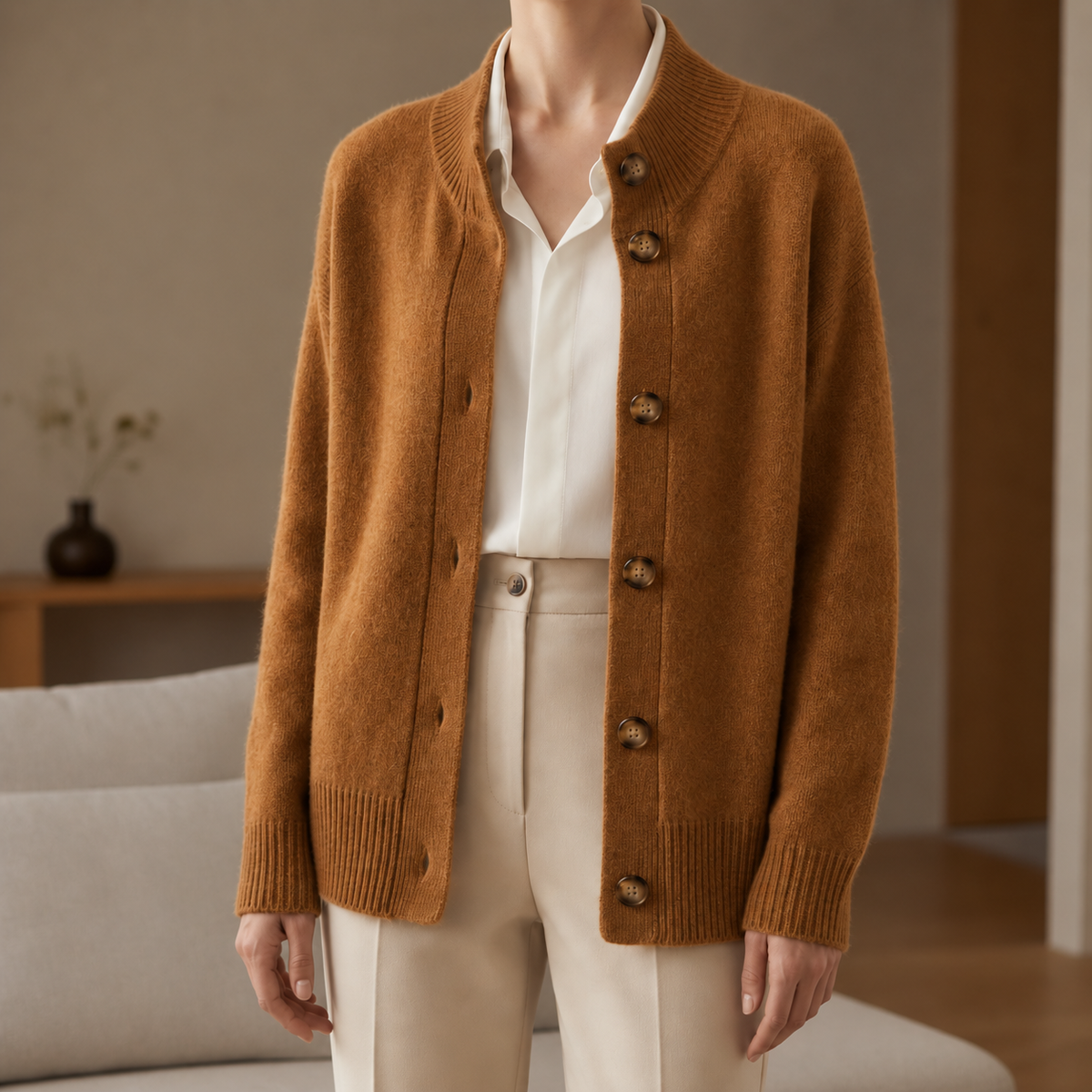 Fiorella™ | Women’s Cardigan Cashmere Blend Button Front