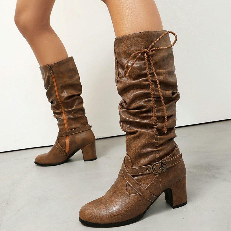 Evadne™ | Women’s Knee High Boots Faux Leather