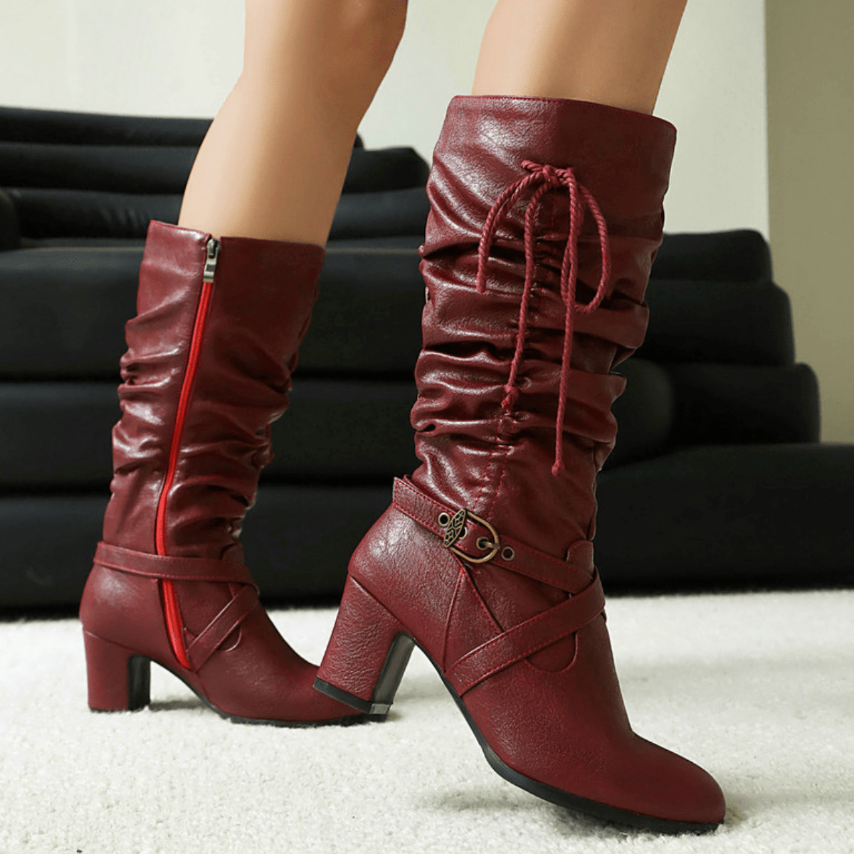Evadne™ | Women’s Knee High Boots Faux Leather