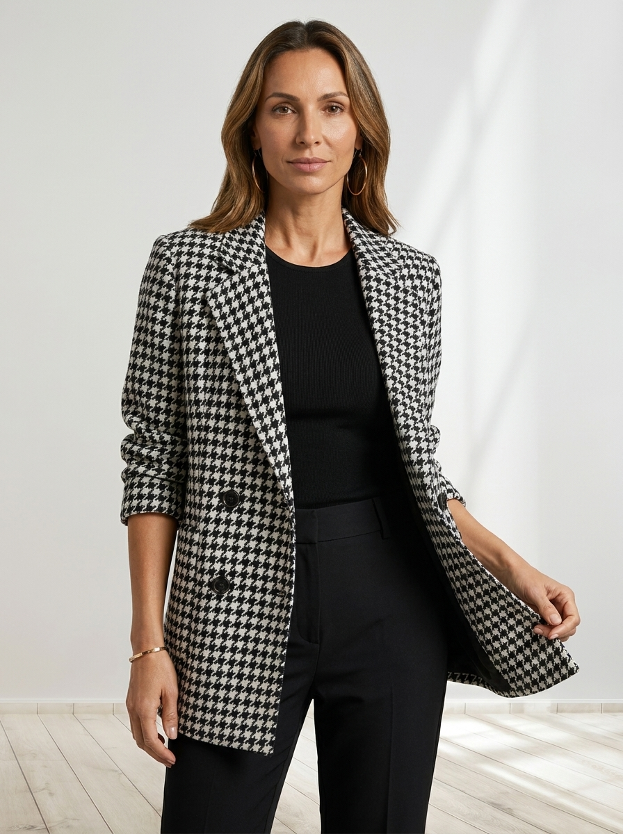 Celeste™ | Checked Long Blazer
