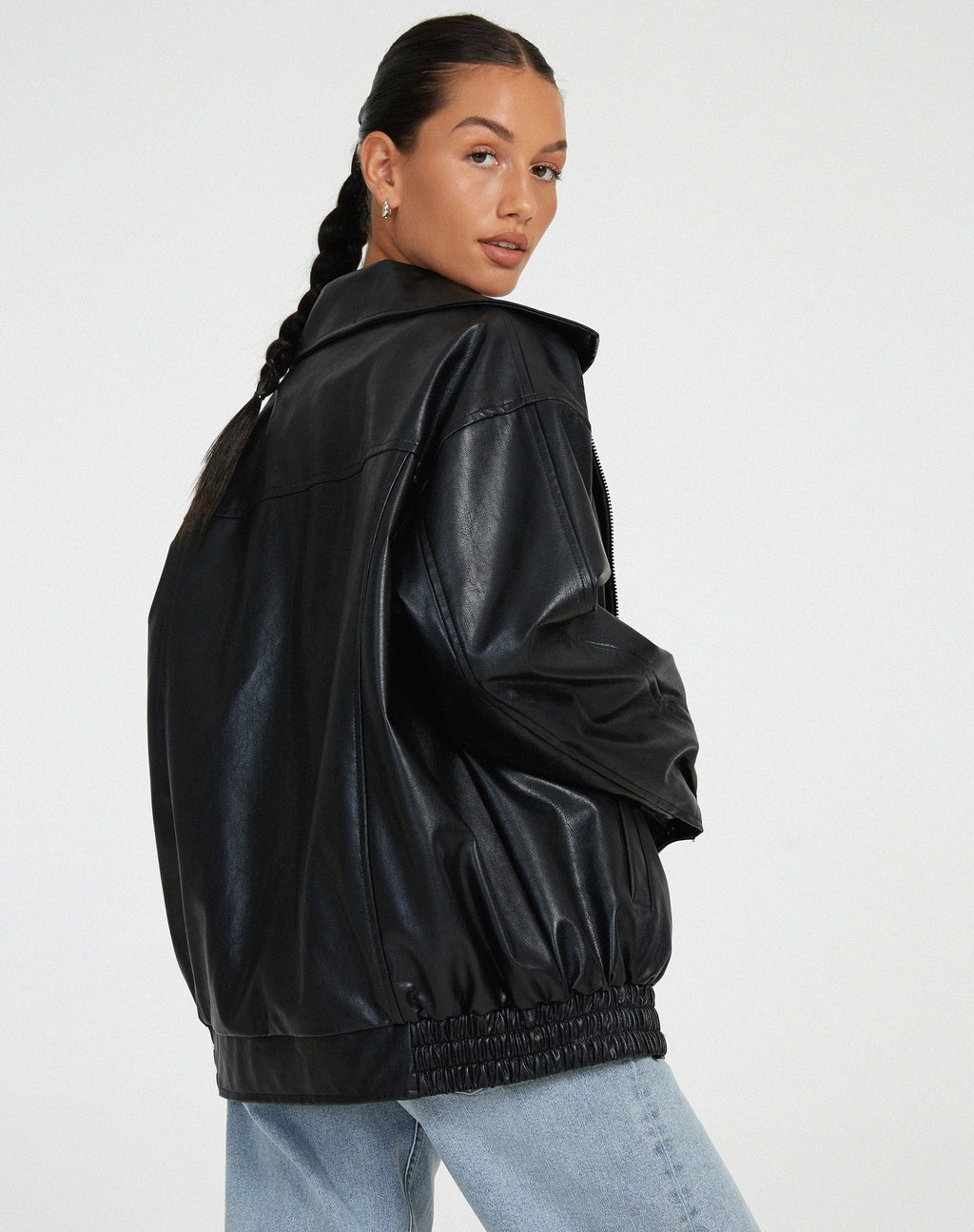 Marisol™ | Women's Bomber Jacket Faux Leather Zip Front