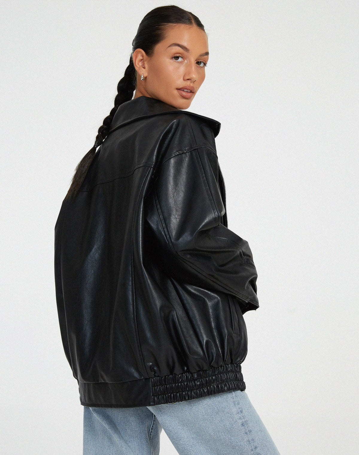 Marisol™ | Women's Bomber Jacket Faux Leather Zip Front