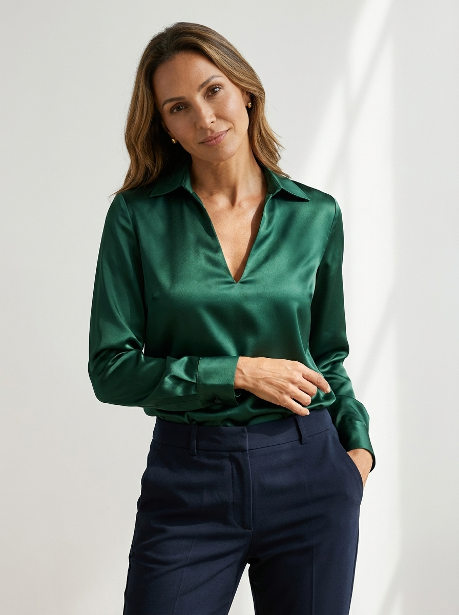 Serena™ | Elegant V-Neck Blouse