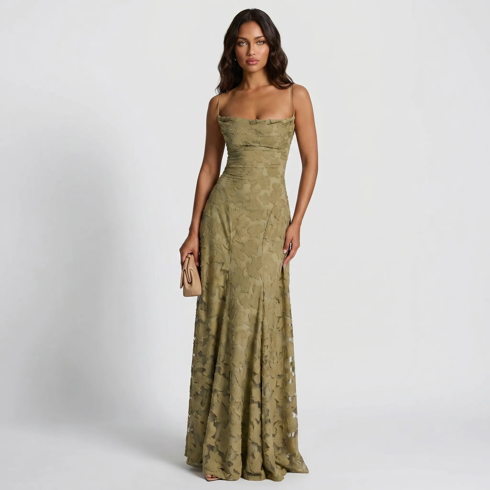 FloriaDress™ - Textured Floral Maxi Dress