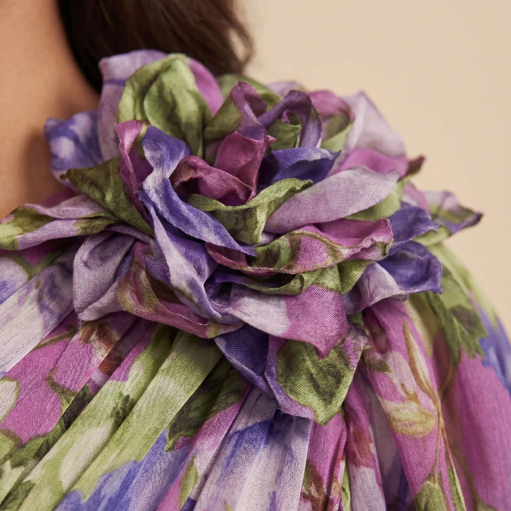 Floriscia™ - Floral One-Shoulder Maxi Dress