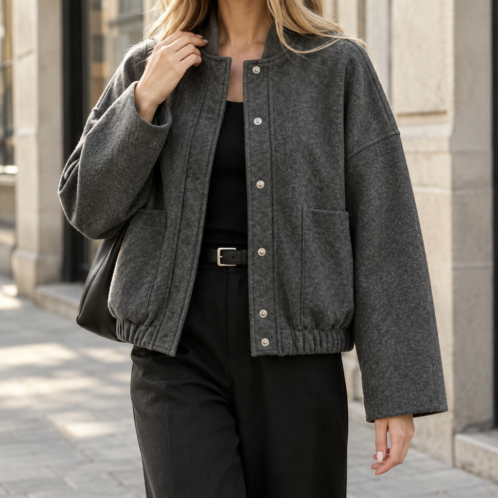 Cosette™ | Women's Woven Bomber Jacket Snap Front
