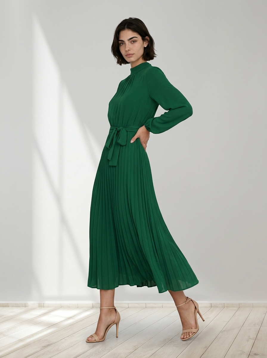 Elysia™ | Pleated Midi Dress