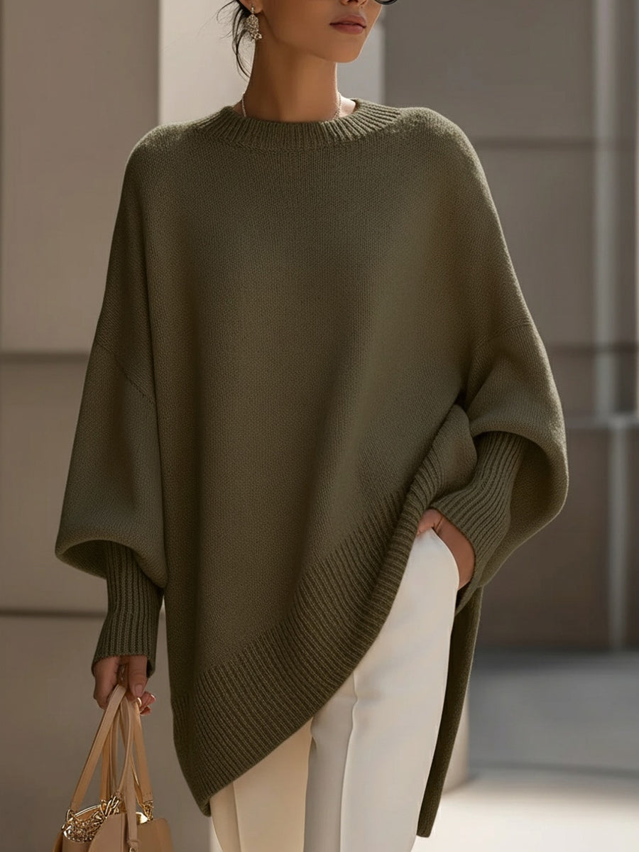 Genevieve™ | Women's Oversized Poncho Sweater Wool Blend